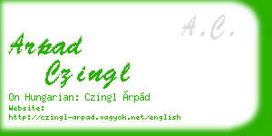 arpad czingl business card
